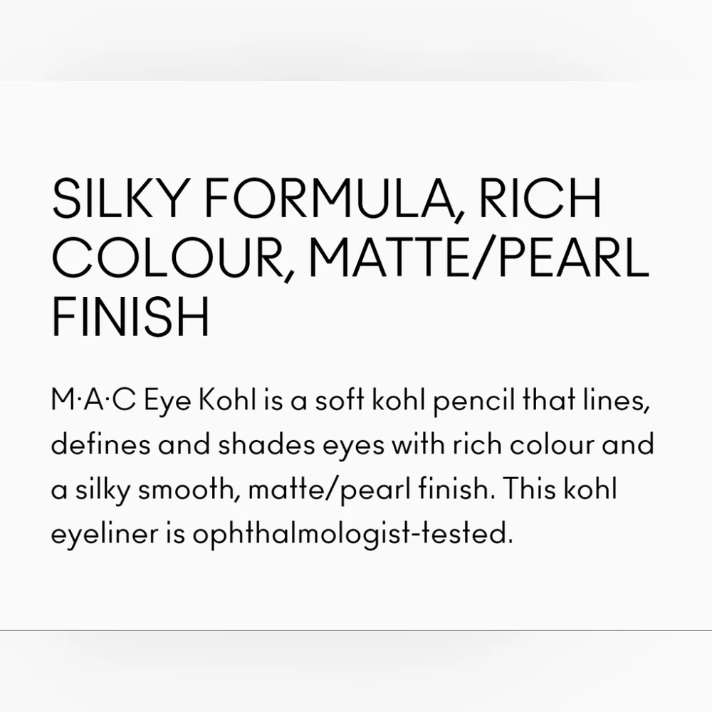 Mac Eye Kohl Eye Liner | Phone Number Smudgy Charcoal | Brand New in Box